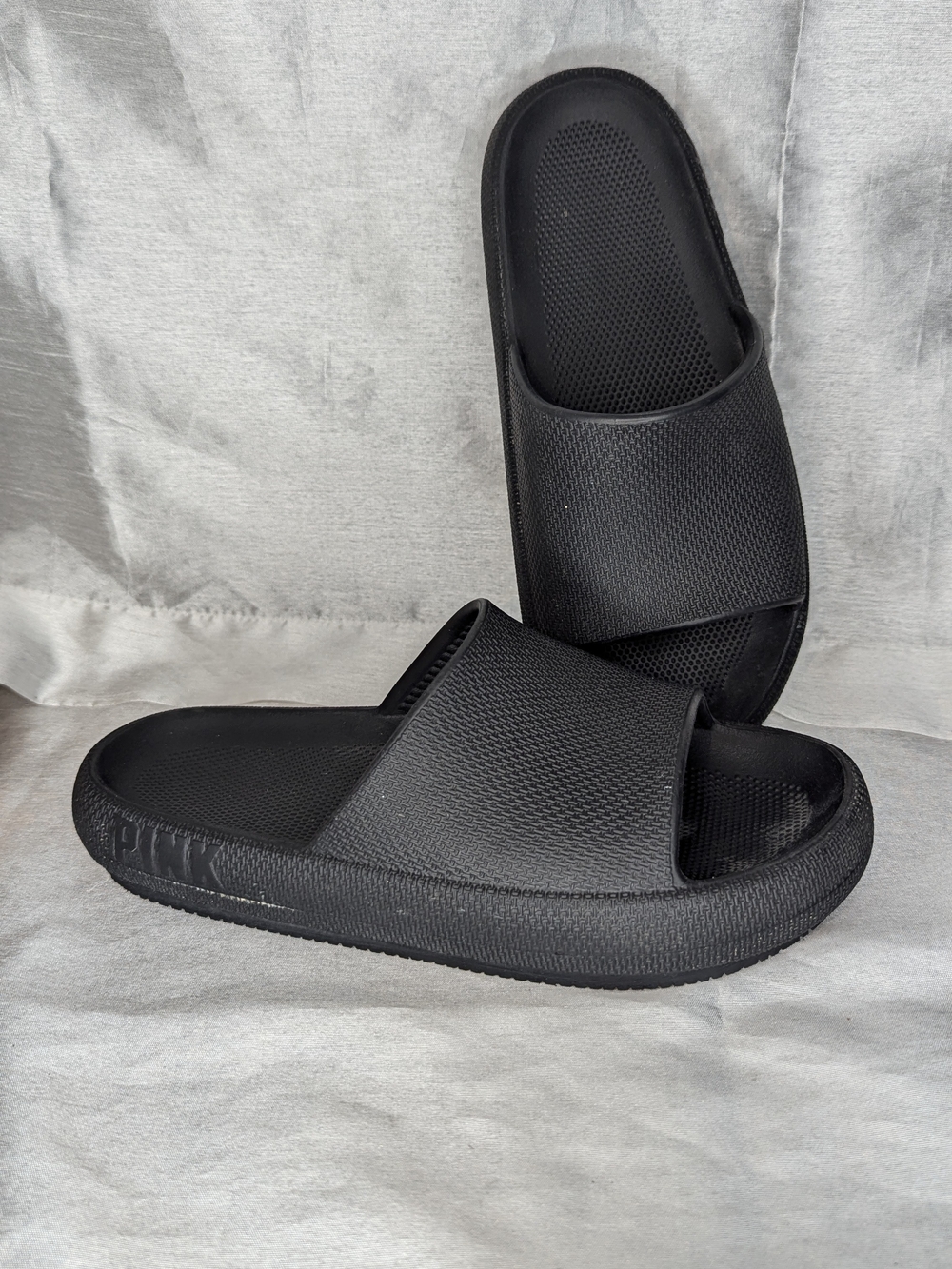 VS PINK Black Slide Sandals M US 7 Slip-On Open Toe